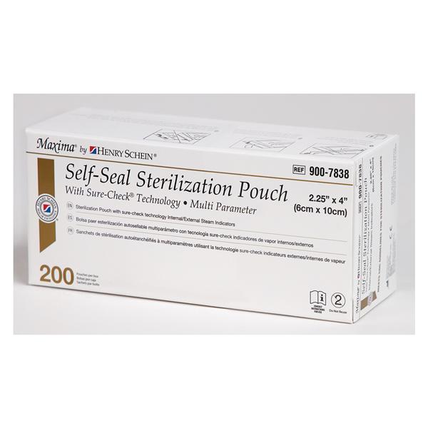 Pouch Sterilization Maxima Multi Parameter 2.25 iN x 4 in Latex Free 200/Bx